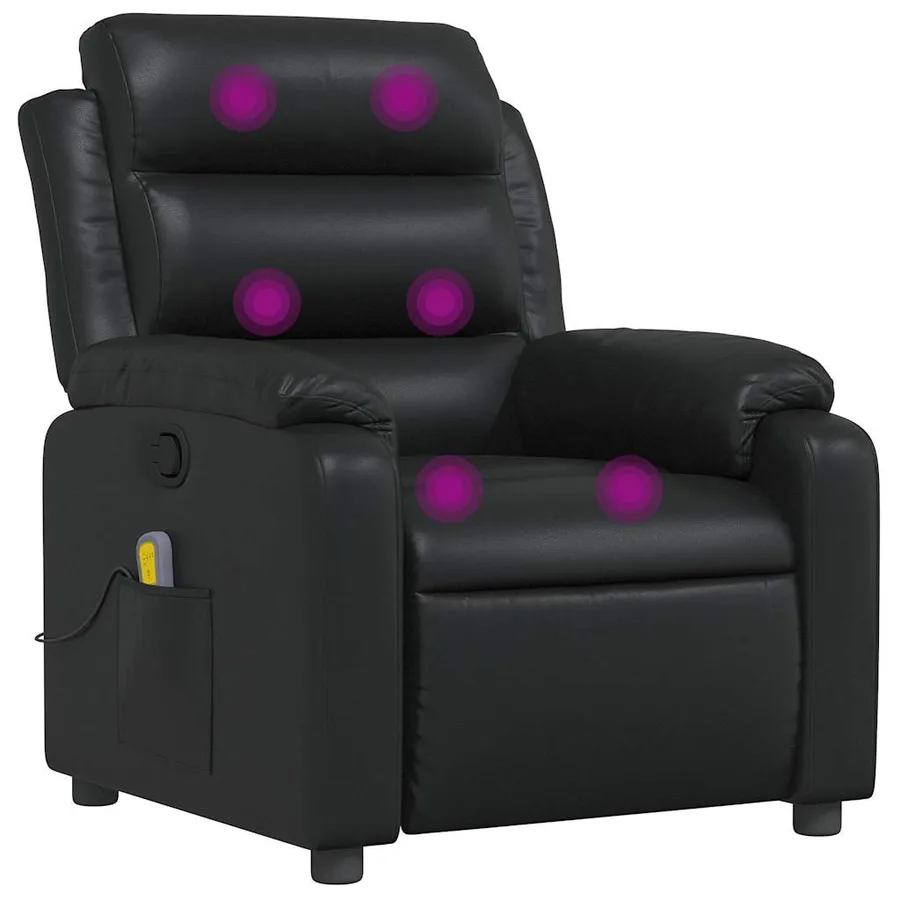 Fauteuil de massage inclinable Noir Similicuir - 2