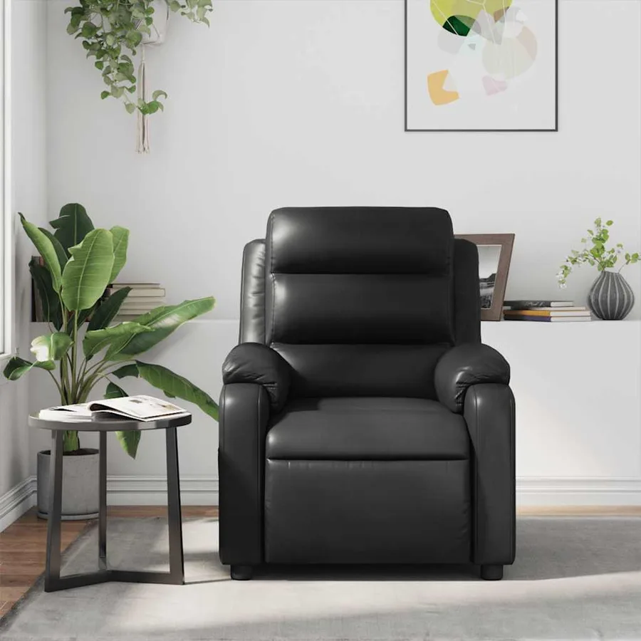 Fauteuil de massage inclinable Noir Similicuir - 3