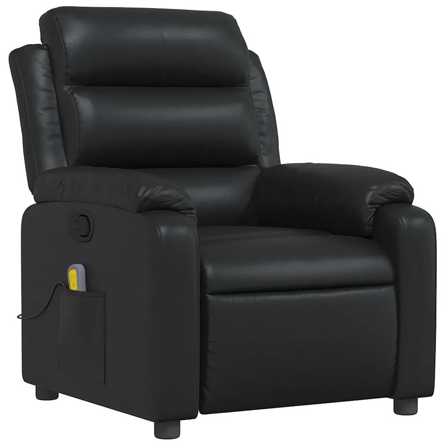 Fauteuil de massage inclinable Noir Similicuir - 4