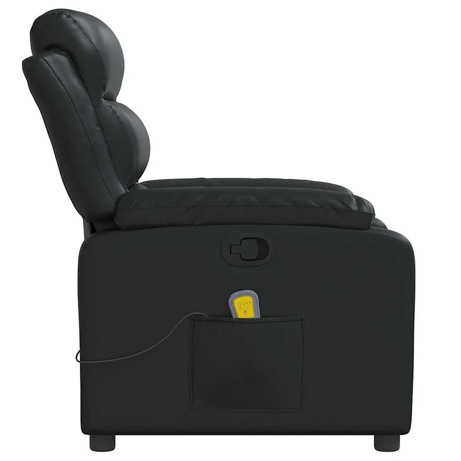 Fauteuil de massage inclinable Noir Similicuir - 9