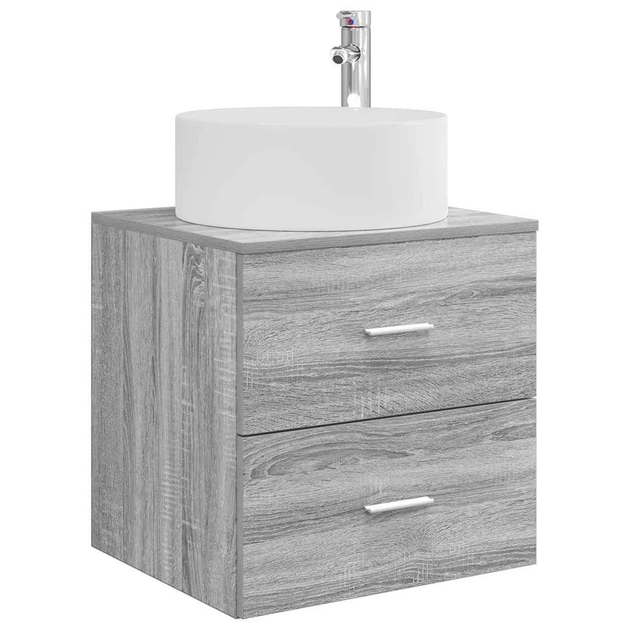 Ensemble de mobilier de salle de bain 4 pcs Sonoma gris - 5