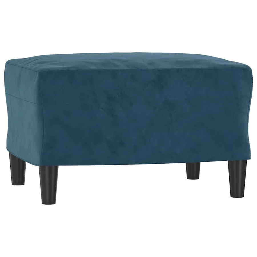 Canapé à 3 places avec repose-pieds Bleu 180 cm Velours - 5