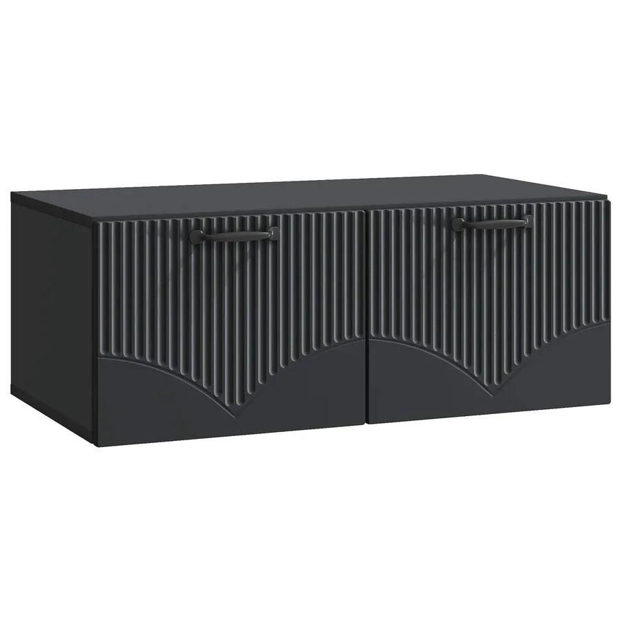 Meuble TV mural Noir 78,5 x 41 x 30 cm Bois d'ingénierie - 2