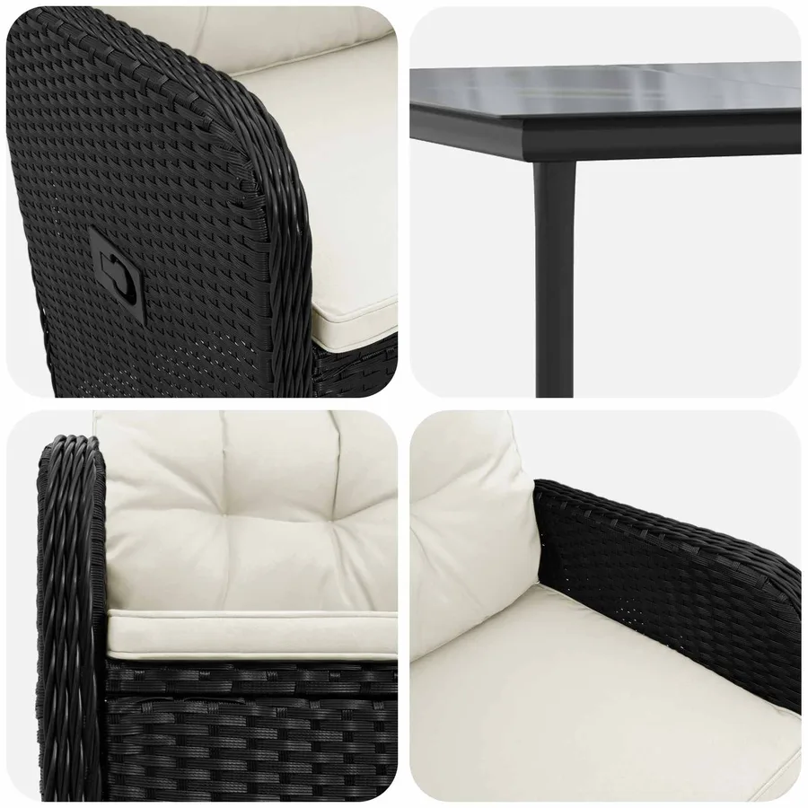 Ensemble de Tables Basses avec coussin avec oreiller 5 pcs - 7