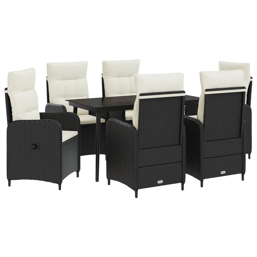 Ensemble de Tables Basses 7 pcs Noir et blanc crème - 2