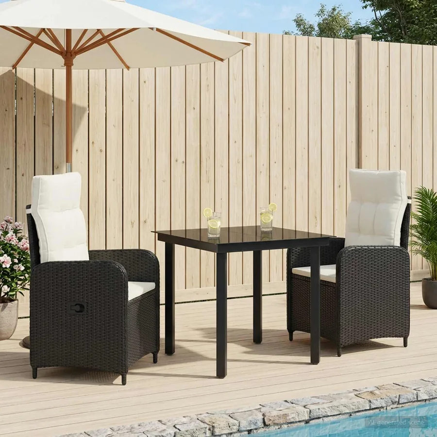 Ensemble de Tables Basses 3 pcs Noir et blanc crème