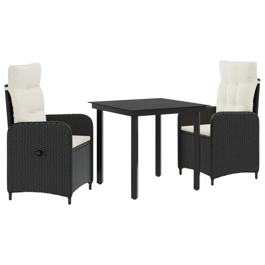 Ensemble de Tables Basses 3 pcs Noir et blanc crème - 2