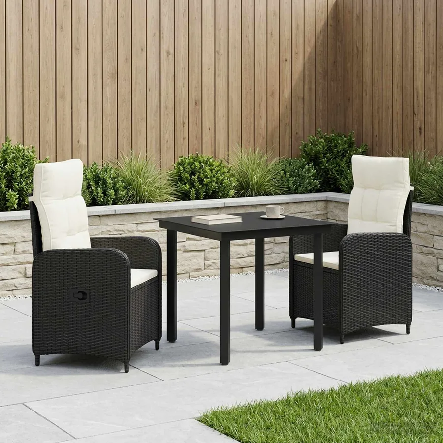 Ensemble de Tables Basses 3 pcs Noir et blanc crème - 3