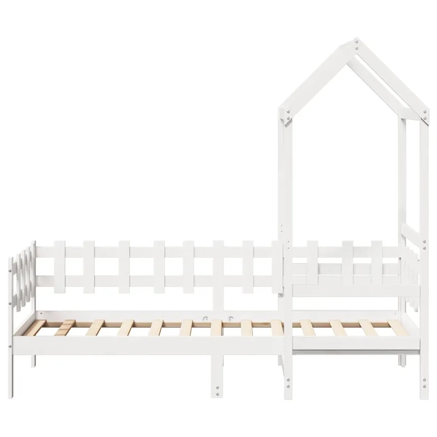 Lit de jour avec toit sans matelas blanc 80x200 cm bois massif - 4
