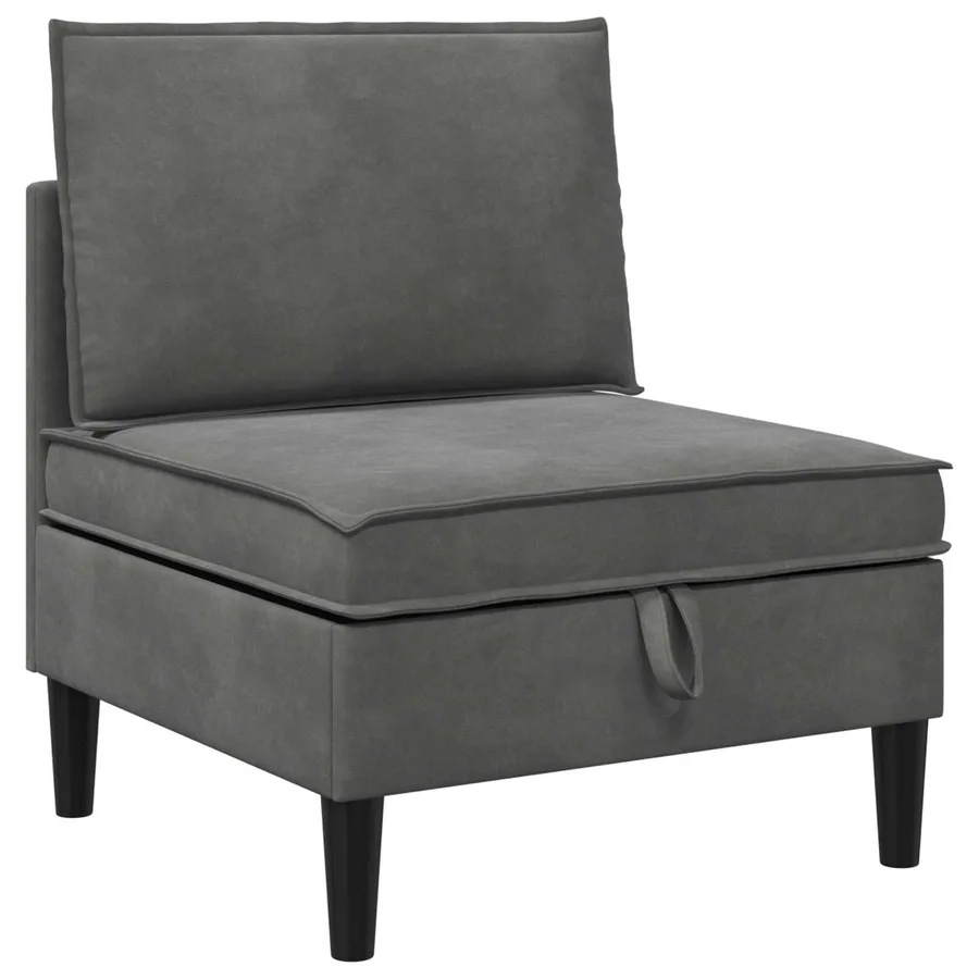 Ensemble de meubles pour le salon 4 pcs Gris foncé Velours - 5