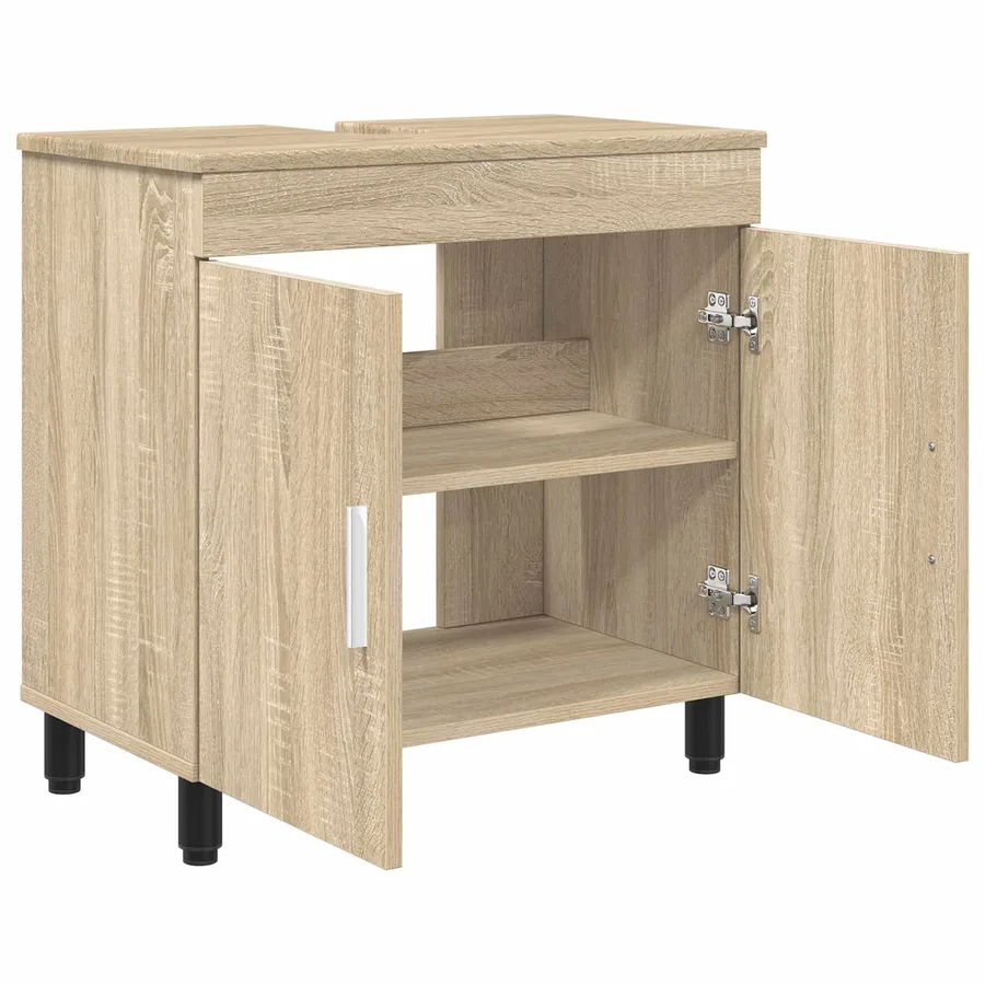 Unité de vanité de salle de bain Chêne Sonoma 60 x 35 x 60 cm - 4