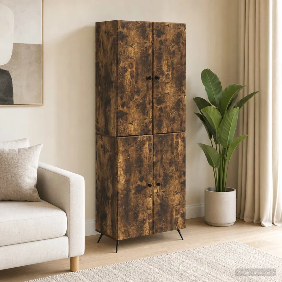 Ensemble de Meubles 2 pcs Chêne fumé Bois d'ingénierie