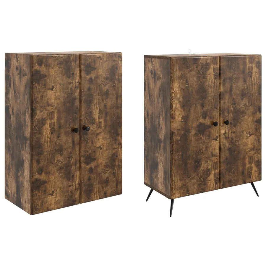 Ensemble de Meubles 2 pcs Chêne fumé Bois d'ingénierie - 4