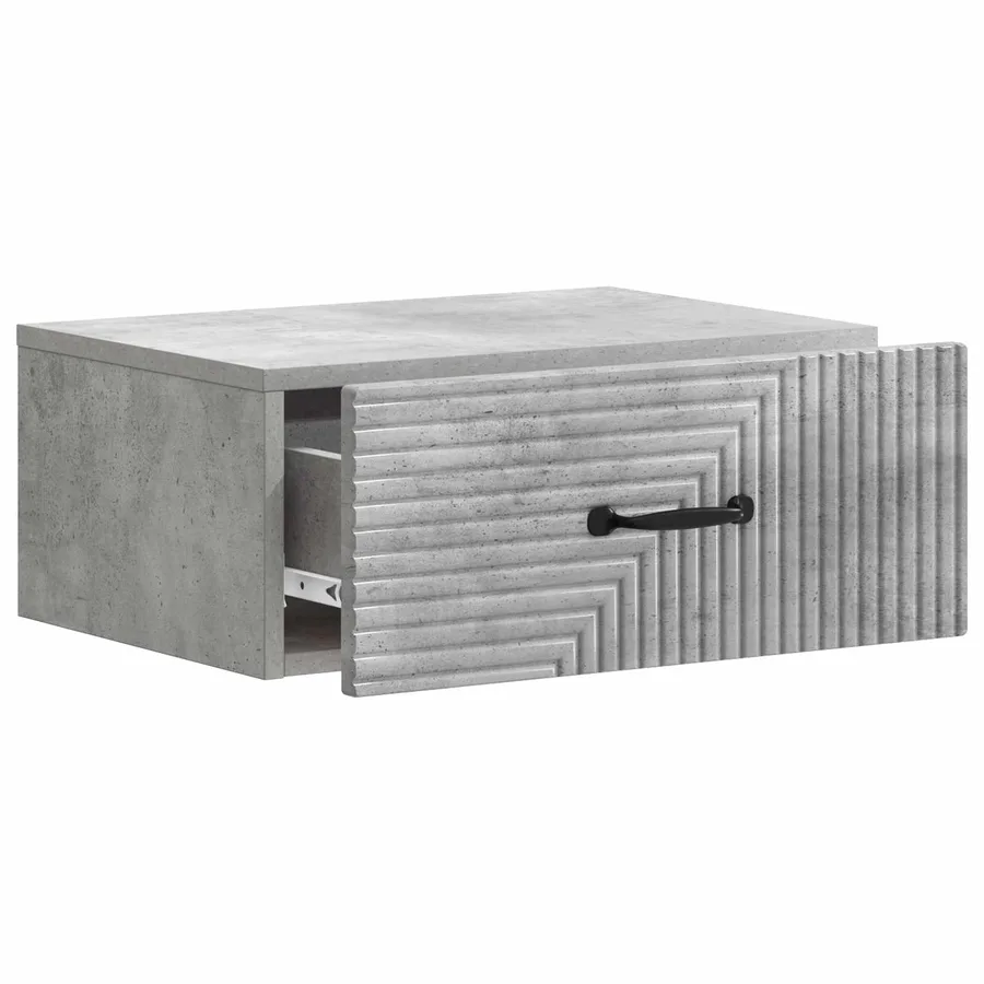 Cabinet de chevet mural Gris béton 49 x 34,5 x 20 cm - 4