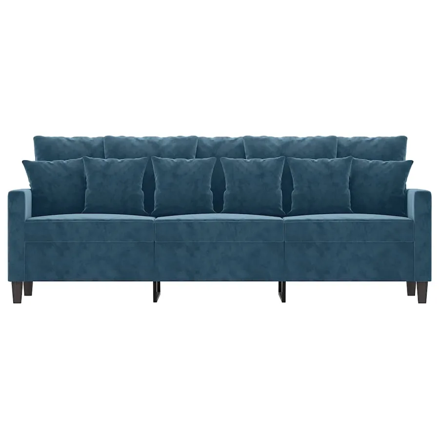 Canapé à 3 places Bleu 180 cm Velours - 3
