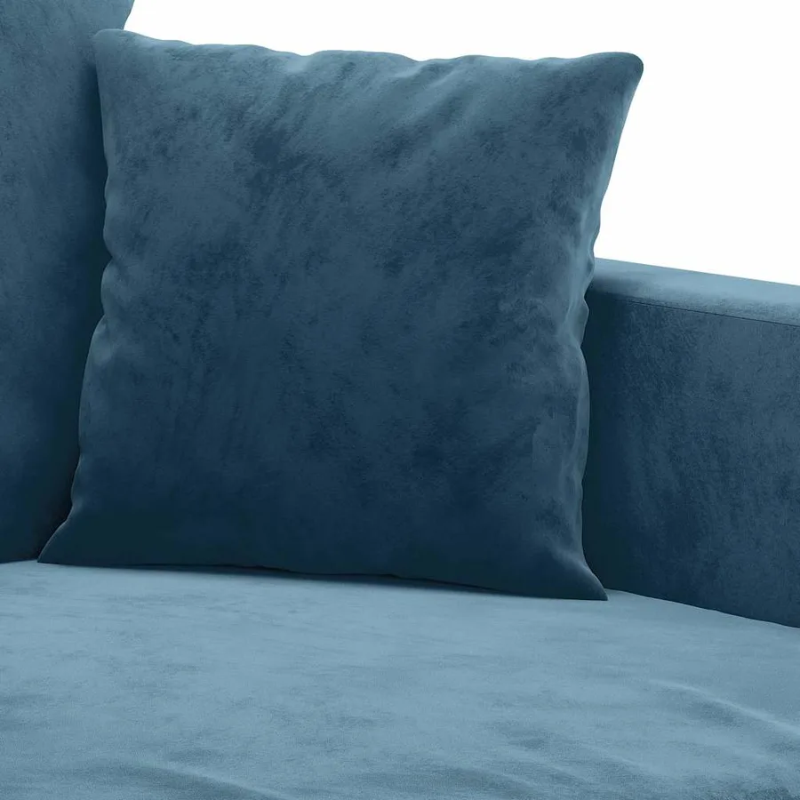 Canapé à 3 places Bleu 180 cm Velours - 6
