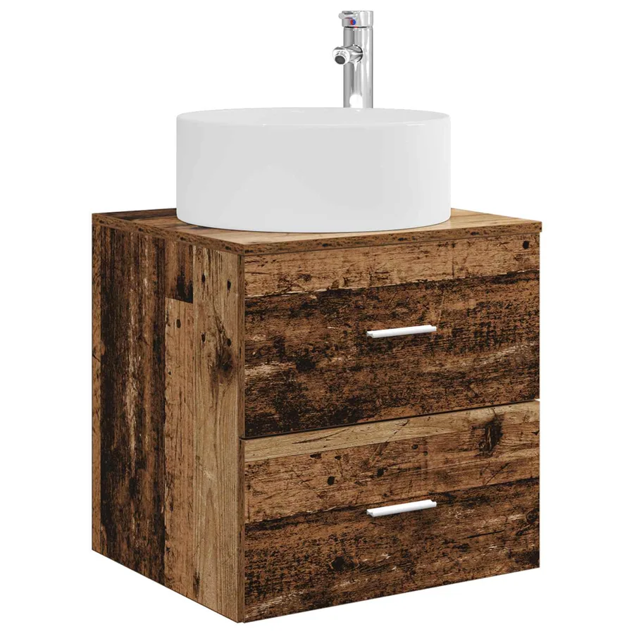 Ensemble de mobilier de salle de bain 4 pcs Bois ancien - 5