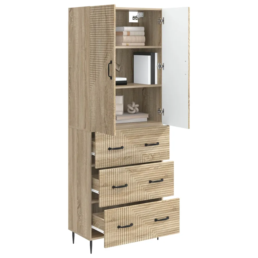 Ensemble de Meubles 2 pcs Chêne Sonoma 66 x 34,5 x 90 cm - 3