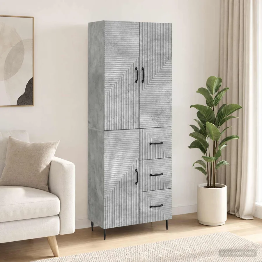 Ensemble de Meubles 2 pcs Gris béton 66 x 34,5 x 89,5 cm