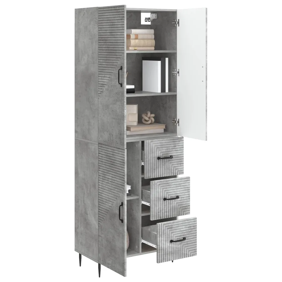 Ensemble de Meubles 2 pcs Gris béton 66 x 34,5 x 89,5 cm - 3