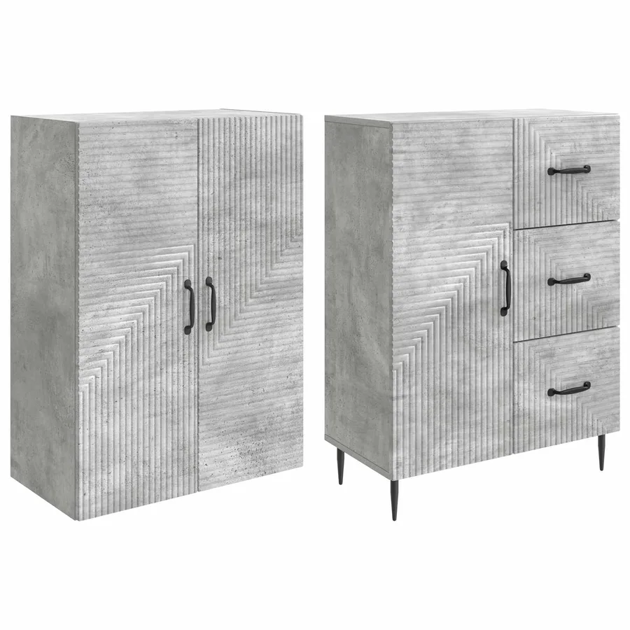 Ensemble de Meubles 2 pcs Gris béton 66 x 34,5 x 89,5 cm - 4