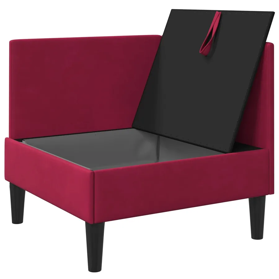 Sofa avec rangement Bordeaux Velours - 4