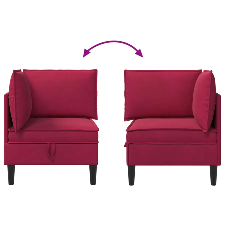 Sofa avec rangement Bordeaux Velours - 8
