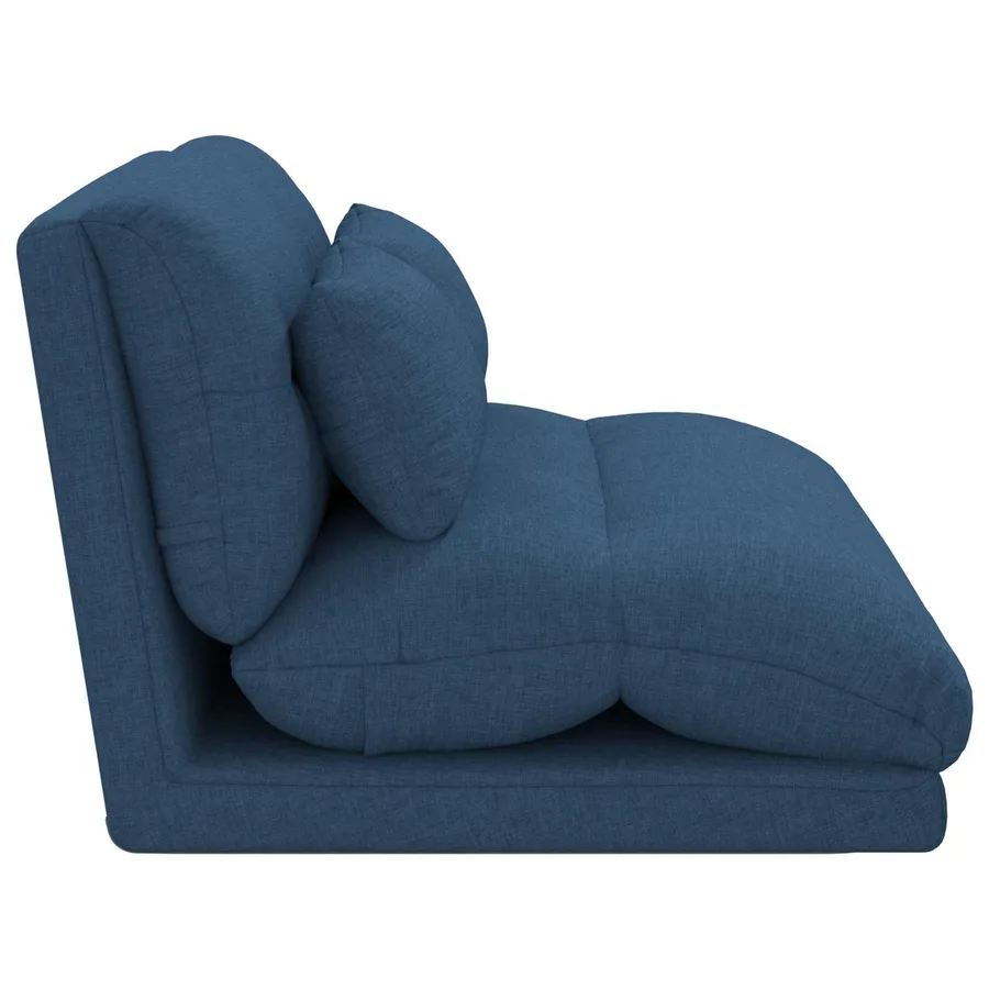 Fauteuil de sol ajustable Bleu Tissu - 5