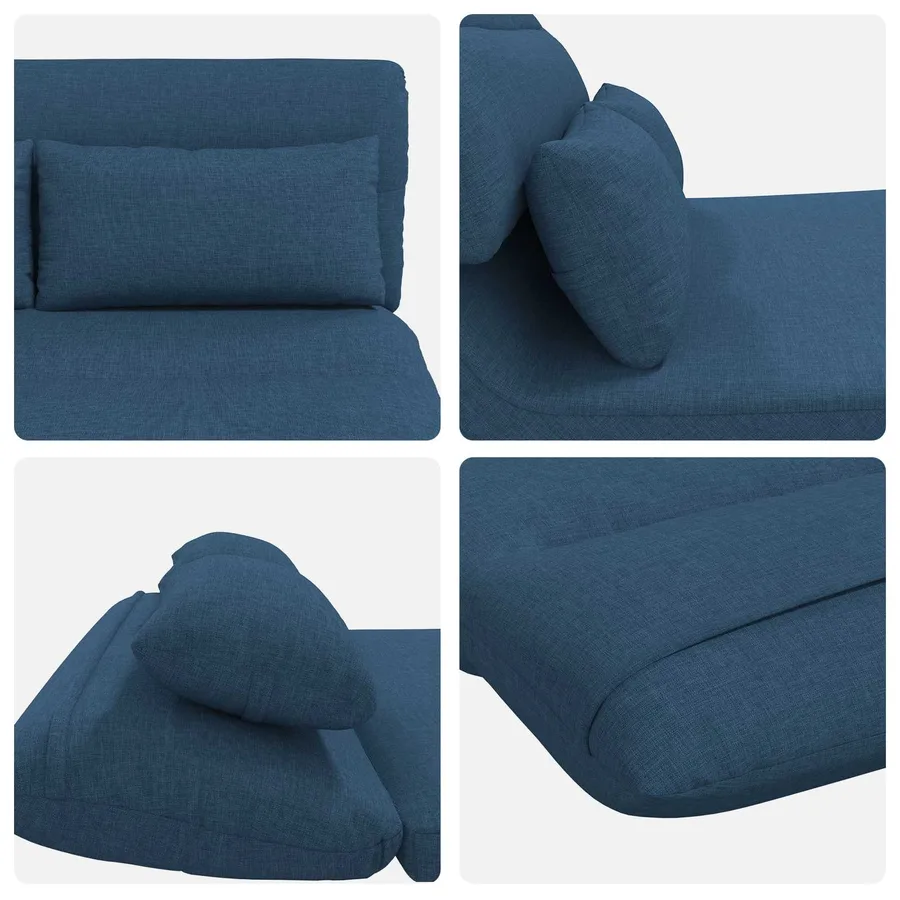 Fauteuil de sol ajustable Bleu Tissu - 7