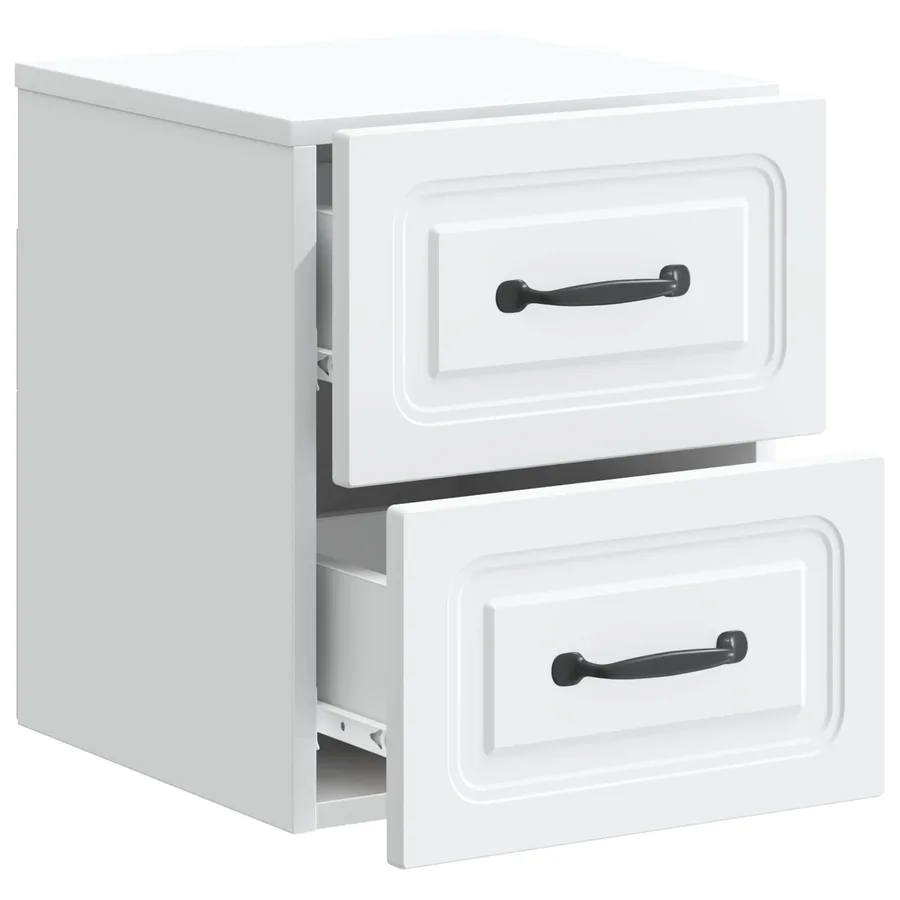Cabinet de chevet mural avec tiroir Blanc 34,5 x 33 x 40 cm - 4