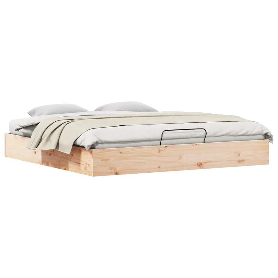 Cadre de lit ottoman avec rangement Naturel 200 x 200 cm - 2