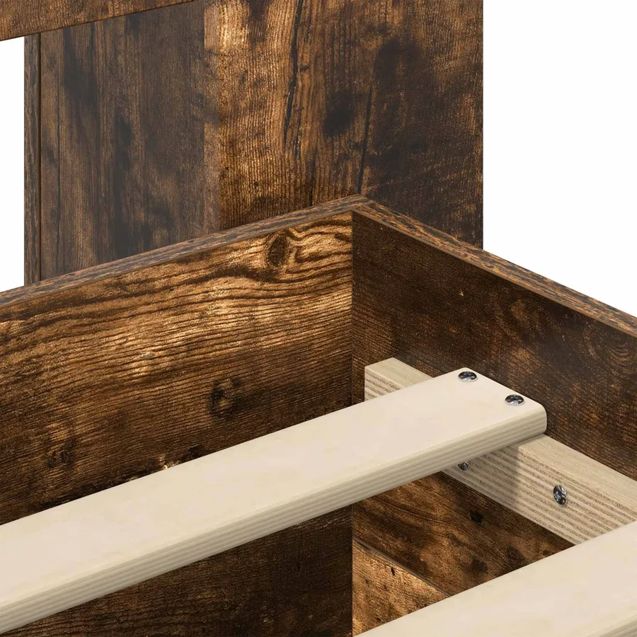 Cadre de lit avec rangement Chêne fumé 100 x 200 cm - 7