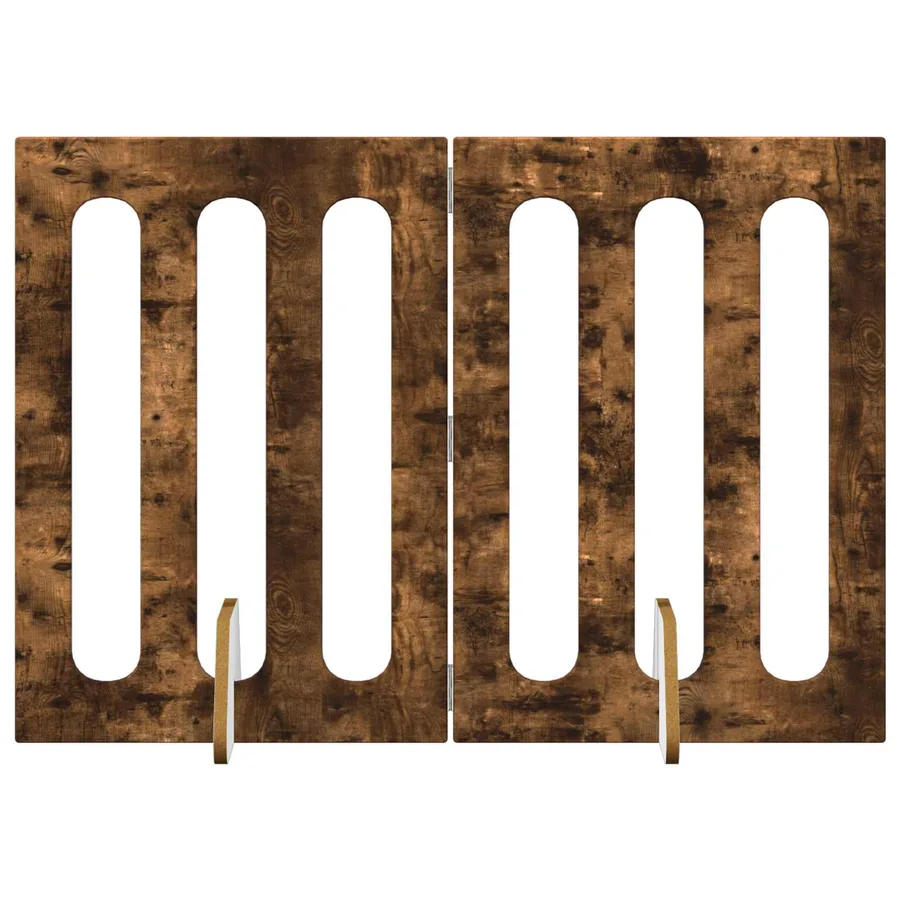 Clôture pliable pour animaux 2 pcs Chêne Fumé Bois d’ingénierie - 2