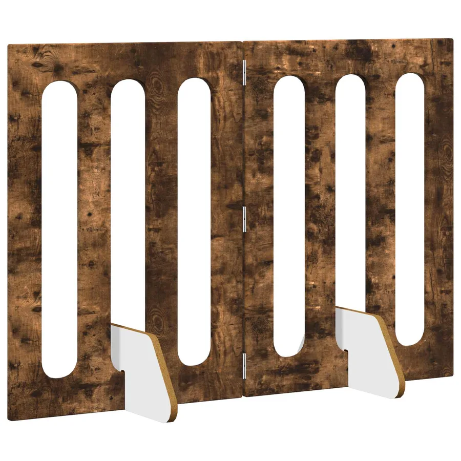 Clôture pliable pour animaux 2 pcs Chêne Fumé Bois d’ingénierie - 3
