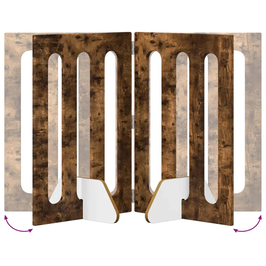 Clôture pliable pour animaux 2 pcs Chêne Fumé Bois d’ingénierie - 7