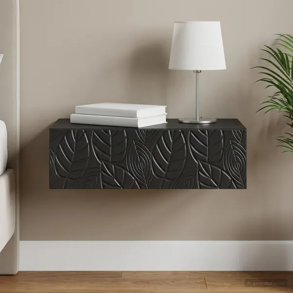 Table d'appoint murale Noir 87,5 x 34,5 x 17 cm