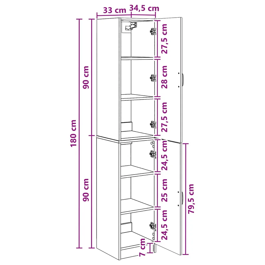 Ensemble de Meubles 2 pcs Bois d'ingénierie - 9