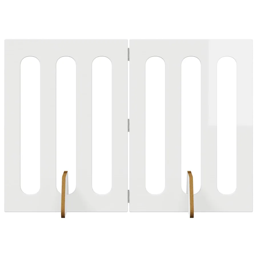 Clôture pliable pour animaux 2 pcs Blanc Brillant - 2