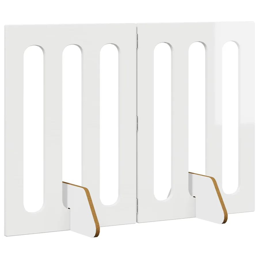 Clôture pliable pour animaux 2 pcs Blanc Brillant - 3