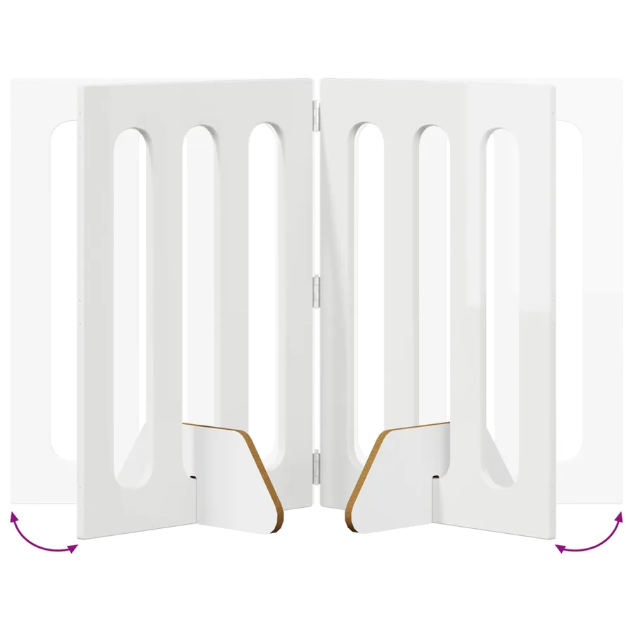 Clôture pliable pour animaux 2 pcs Blanc Brillant - 7