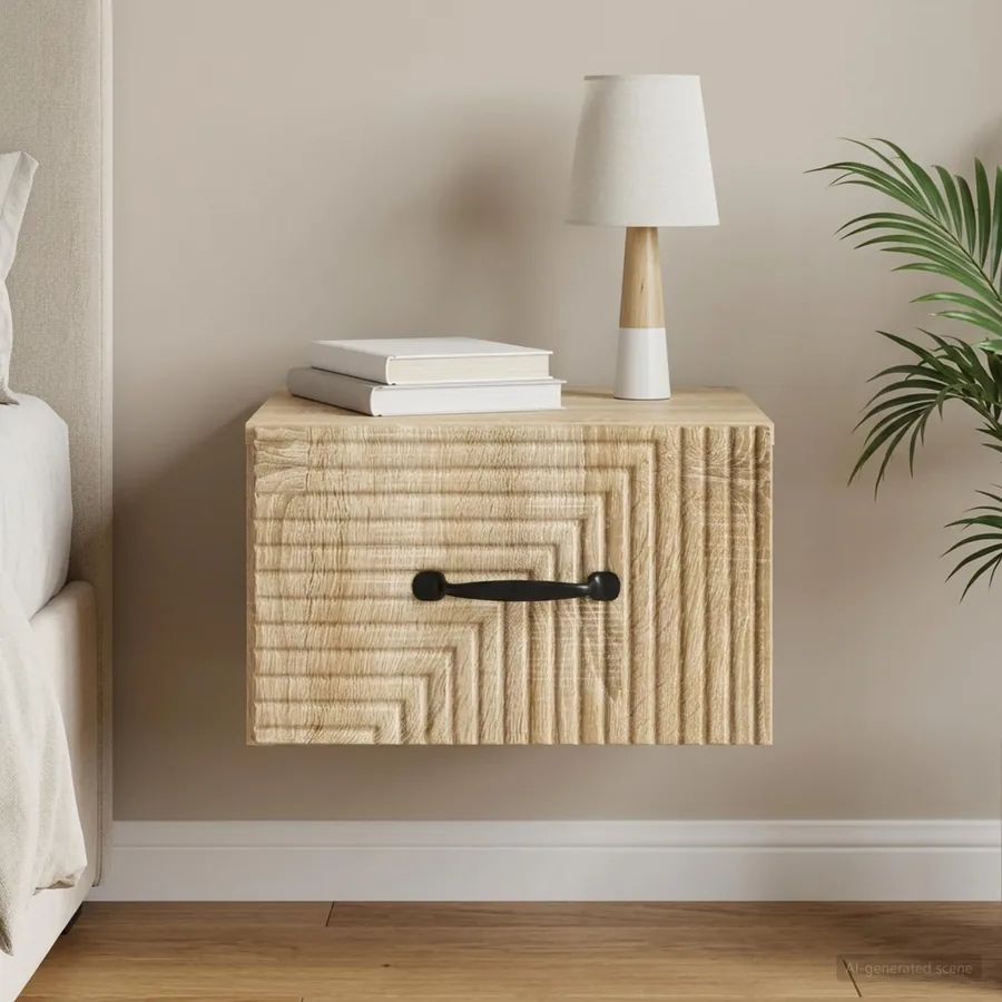 Cabinet de chevet mural Chêne Sonoma 34,5 x 33 x 20 cm