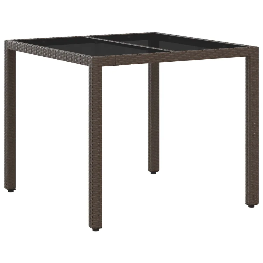 Ensemble de repas extérieur 5 pcs Marron et crème blanche - 5