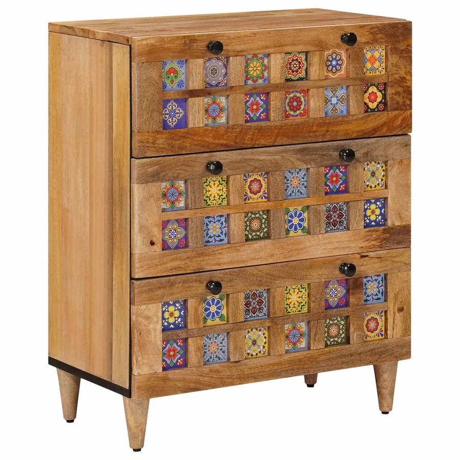 Buffet Naturel 60 x 33 x 75 cm Bois de mangue massif