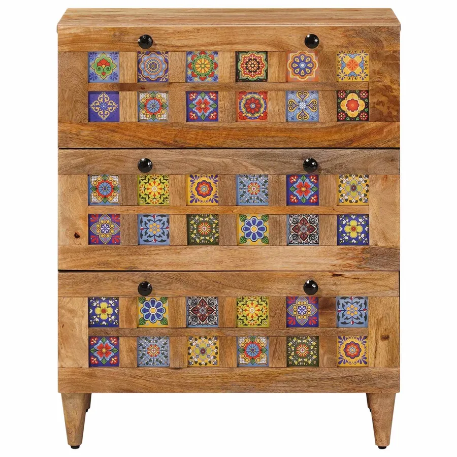 Buffet Naturel 60 x 33 x 75 cm Bois de mangue massif - 3
