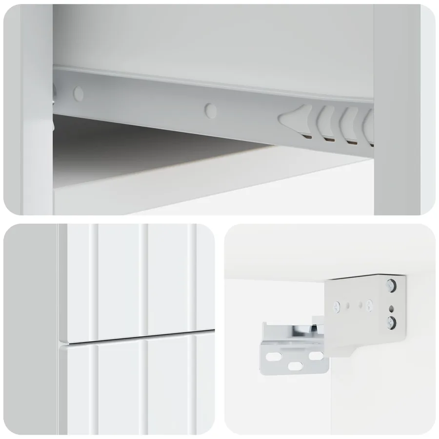 Cabinet de chevet mural 2 pcs Blanc 33 x 34,5 x 43 cm - 10