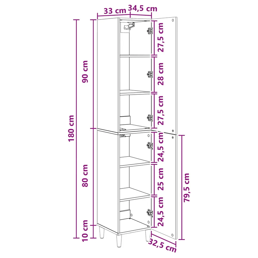 Ensemble de Meubles 2 pc Bois d'ingénierie - 8