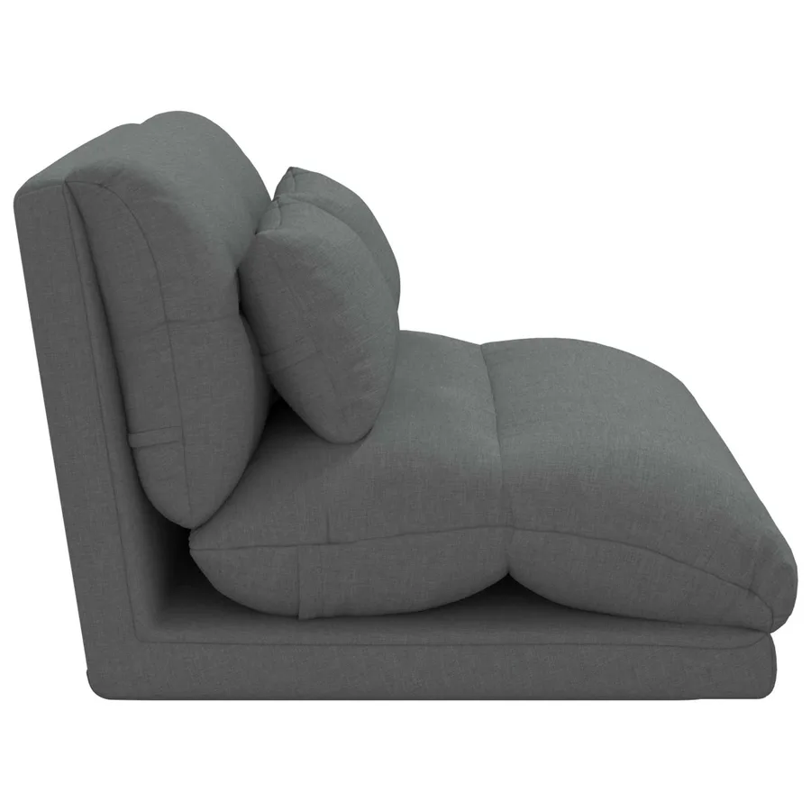 Fauteuil de sol ajustable Gris foncé Tissu - 5
