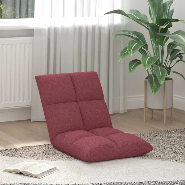Fauteuil de sol ajustable Bordeaux Tissu