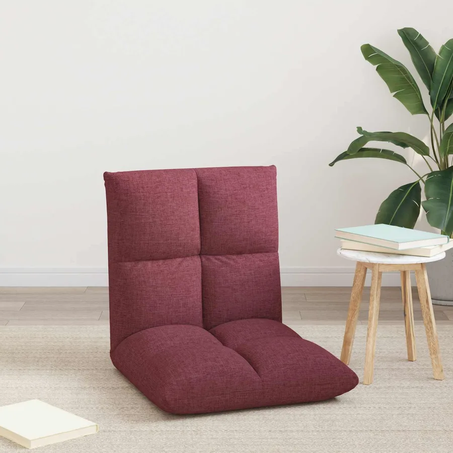Fauteuil de sol ajustable Bordeaux Tissu - 3