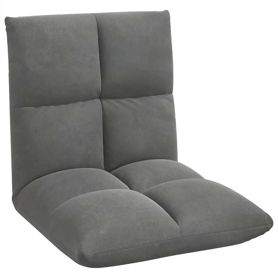 Fauteuil de sol ajustable Gris foncé Velours - 2